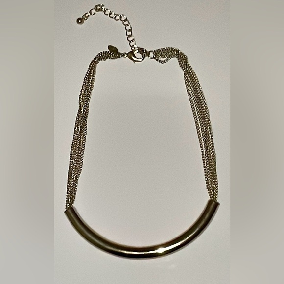 Chic Choker Chico's Gold Crescent 16”Necklace with Intricate Chain Grandmacore - Picture 2 of 5